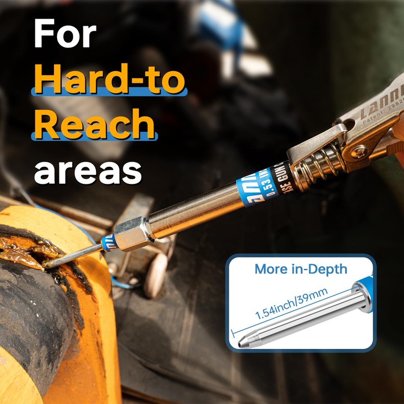 LANNIU Grease Gun Coupler Kit - 12000 PSI Strong Lock
