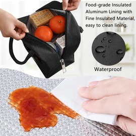 lohey Lunch Bag Adults，Lunch Bag Insulated Lunch Bags for Women,Leak-Proof Lunch Organizer for Work, School, Picnic Lunch Bag Adults (Black)