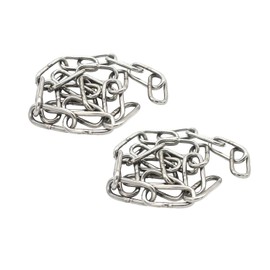 Bytiyar 1/8 inch(3mm) Wire Diameter Stainless Steel Safety Chains 20 inch Long Link Rings Light Duty Coil Chain for Hanging Pulling Towing, 1/8"x 20" (2Pcs)