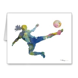 DJ Rogers Fine Art Soccer Player - Set of 10 Note Cards With Envelopes