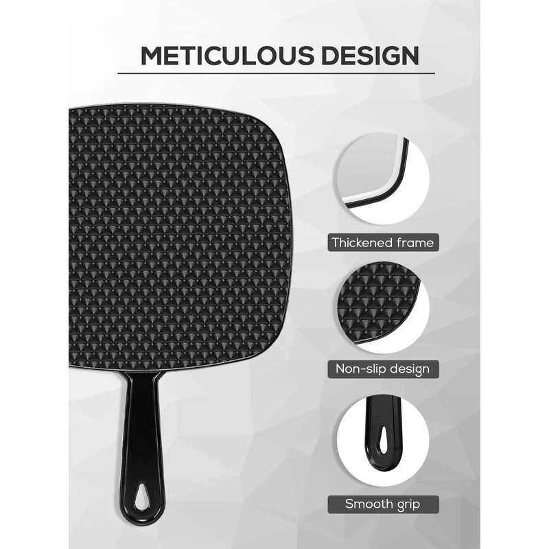 BEFUI Extra Large Handheld Mirror，Hand Salon Mirror with Handle for