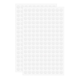 HARFINGTON 2 Sheets Screw Hole Covers Stickers 12mm 140 in 1 Self Adhesive Screw Covers Caps Waterproof Dustproof Sticker PVC for Wall Cabinets Desk Screws Furniture Repairing, White