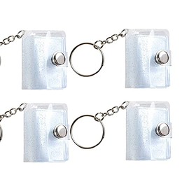 GSHLLO 4 Pcs Clear Album Keychains Mini Photo Storage Keychains Photo Card Holder Crafts Picture Keychain with 20 Pockets