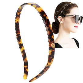 KOVOLITU Eyewear Headbands for Women Flex No Pressure Headbands Acetate Resin Glasses Hair Band Fashion Thin Comfortable Headbands-Tortoise