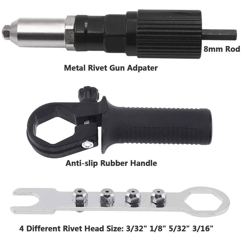 Yakamoz Rivet Gun Adatper Riveter Drill Converter Attachment Electric Power