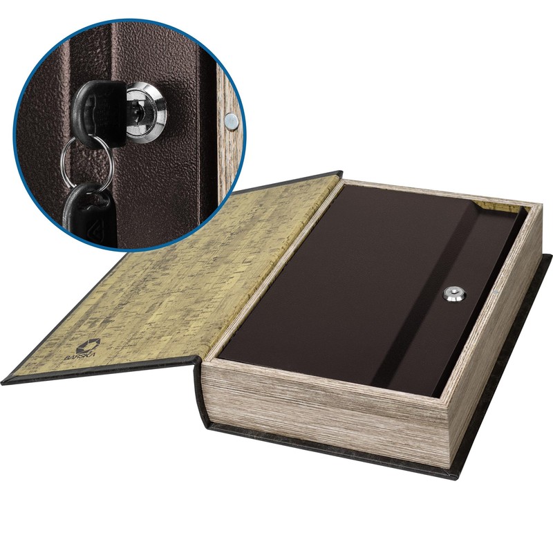 Barska Large Antique Book Lock Box with Key Lock ,