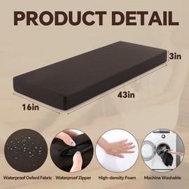 BALAPET Waterproof Sauna Seat Cushion, Thick High-Density Foam Heat Insulation Mat for Sauna Bath House Shower Room, Sauna Accessories for Infrared Sauna Resting(Brown)