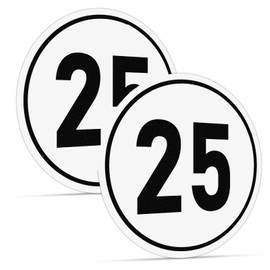 Speed Sign 25 km/h Sticker Diameter 20 cm 25 km/h Sign Speed Sticker for Trailer Agricultural Machine Bus Caravan Aluminium Speed Sign Car Set (2)