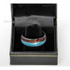 Jewelry Avalanche Dome 8mm Turquoise and Koa Wood Inlay Wedding