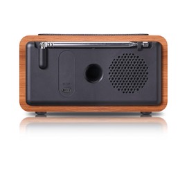 Roxel Nod Bedside Radio, DAB/DAB+ & FM Radio, Alarm Clock, Wireless Phone Charging, Large Digit Display, Dual Bedside Alarm Clock with Wireless Streaming (Walnut)