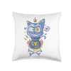 Cute Mad Monster Cat in a Sack Throw Pillow