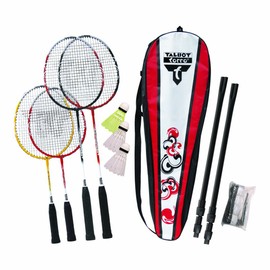 Talbot Torro Family Badminton Set with A Tube of Three Tech 350 Nylon Shuttlecocks Free of Charge - Red/Black, 27 Inch