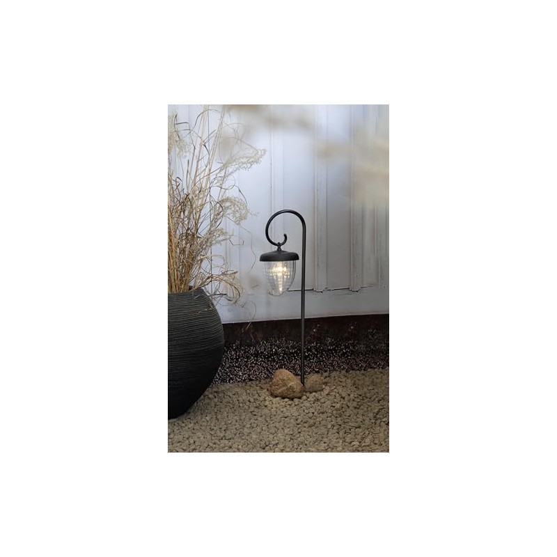 Bellota-1 LED Solar Pole Hanging Lantern Warm White LED Black