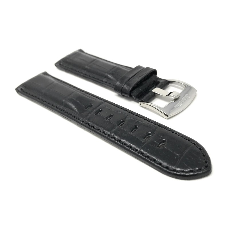 Bandini 18mm Mens Italian Leather Watch Band Strap - Black