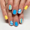 Flower Fake Nails Square Press On Nails Short Flower Nails