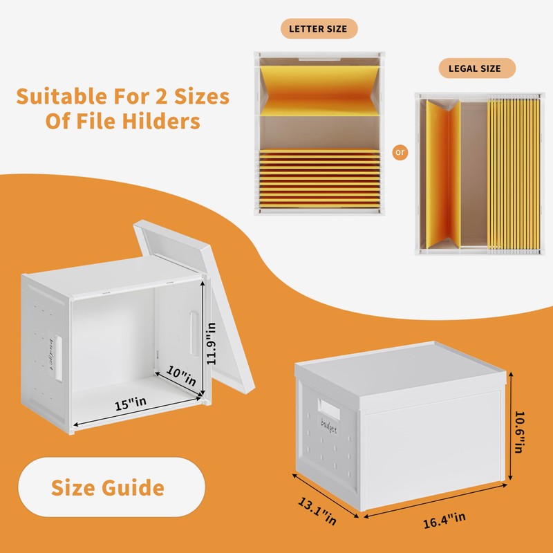 Seseno File Organizer File Box with Lid, Universal Hanging File