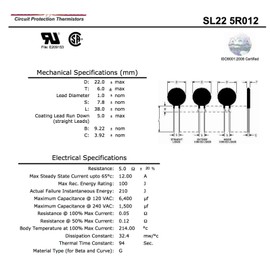 Ametherm Ntc Thermistor - SL22 5R012