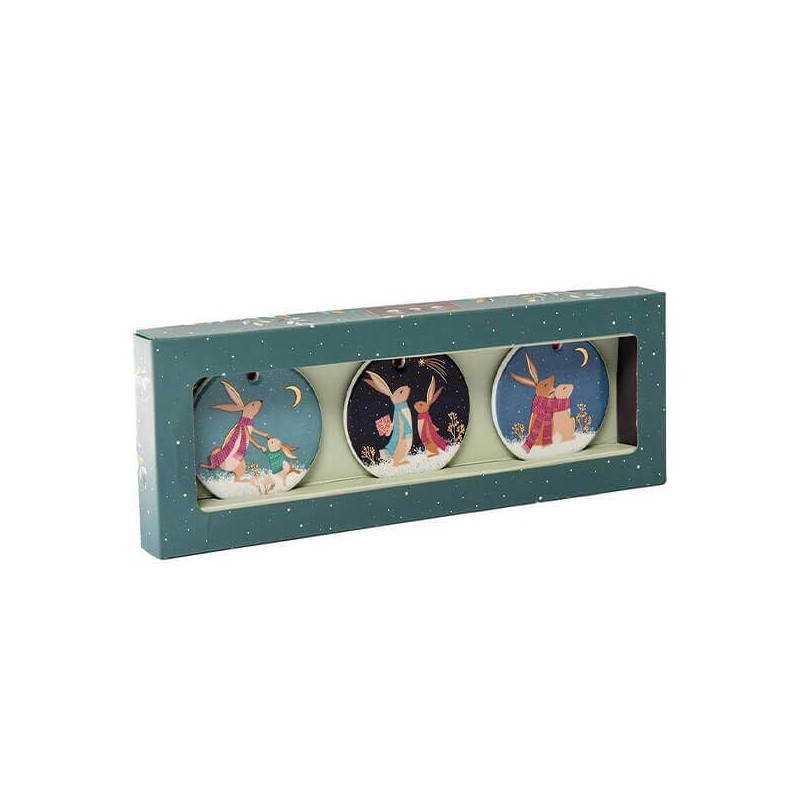 Sara Miller Woodland Tales Set of 3 Christmas Decorations with