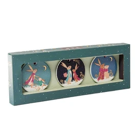 Sara Miller Woodland Tales Set of 3 Christmas Decorations with 22-carat gold detailing