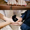 GBYAN 2 Slots Ring Box with LED Light Velvet Couple