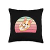 cute corgi girl Throw Pillow