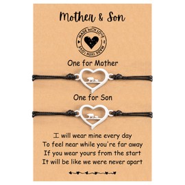 YOGRASS Mutter-Tochter Mutter-Sohn-Armband, Muttertagsgeschenk, Geschenk für die Mutter, hohles Edelstahlarmband in Bärenform, Geburtstagsgeschenke für Frauen und Mädchen