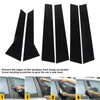 6Pcs B Pillar Posts Trim Glossy Black Exterior Window Decal