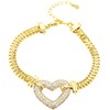 Chunky Heart 5A Zirconia Crystal Bracelet, 18-23cm, Razzberry Designer Jewellery
