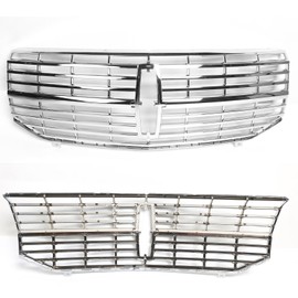 JOLONG Front Upper Grille Fit for Lincoln Navigator 2007-2014 Bumper Upper Hood Grill OE Style Replacement for 7L7Z8200A (Chrome)