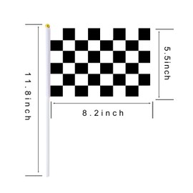 Racing Checkered Flag on Plastic Stick,Hand Stick Flag,50 Pack Racing Pennant Banner Flags,Black & White Stick Flag,Decorations Supplies,Race Car Party,Sport Events