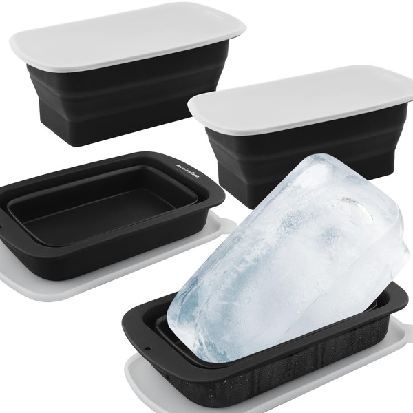 Extra Large Ice Block Mold,4 Pack, 8LB Silicone Ice Bath