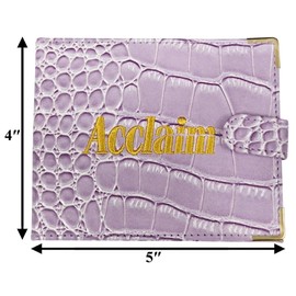 Acclaim Folding Wallet Style Lawn Bowls Bowling Scorecard Holder Synthetic Texture Effect Press Stud Closure 12.5 cm x 10 cm Closed (Lilac)