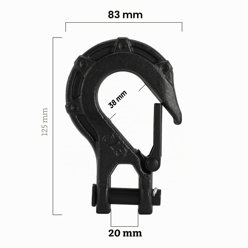 Runfarr 3/8 Inch Winch Hook, Forged Steel Winch Hook for