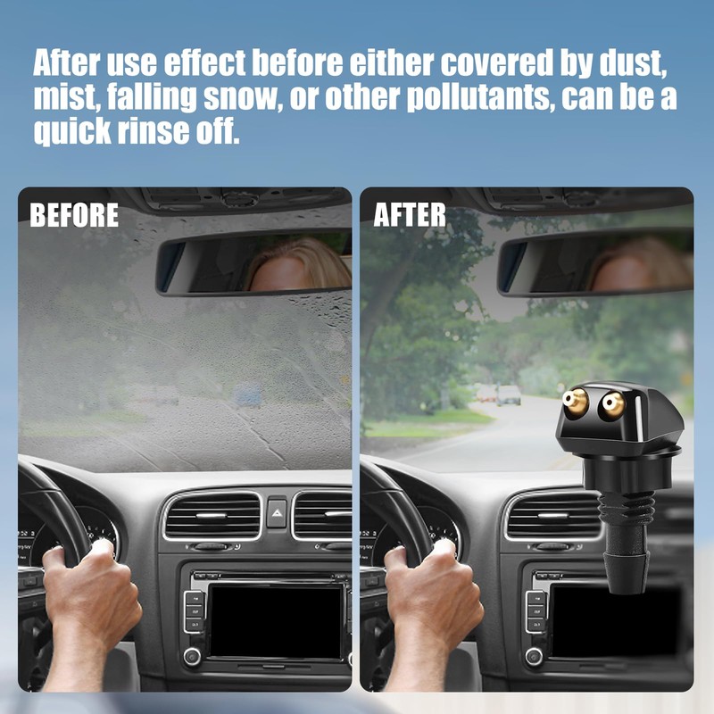 xbrtaia 2 Pack Front Windshield Washer Nozzles Kit, Including Adapters