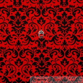 Unbranded BonEful Fabric FQ Cotton Quilt Red Black Flower Damask Victorian Dot Heart Xmas