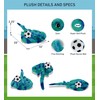 DolliBu Blue Tie-Dye Stingray Stuffed Animal with Soccer Ball Plush