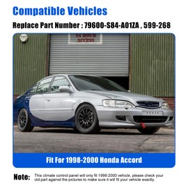 599-268 A/C Climate Control Switch Module Fits for 1998-2000 Honda Accord - Replace Heater Temperature Control HVAC Panel 79600-S84-A01ZA