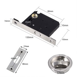 Zinc Alloy Bathroom Sliding Door Mortice Hook Lock
