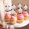 Keaziu 24 paquetes de decoraciones para magdalenas de vaca feliz