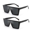 FOURCHEN Square Oversized Sunglasses for Girls Boys Fashion Flat Top