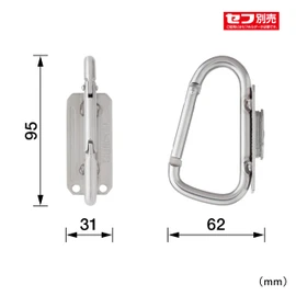 Tajima Safety System SFSKHS-CS Tool Holder Stainless Steel Slim Carabiner Small Stainless Steel Heavy Duty Extra Thick Stainless Steel Space Saving Waist Clean Breaking Strength 4 times More Strength