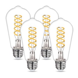 MEILUX 4 Pack ST19(ST58) Vintage Edison LED Light Bulbs, Dimmable 6W Decorative Antique Bulb Equivalent 60W, Neutral White 4000K, 600LM, E26 Base Bulb for Home Bathroom