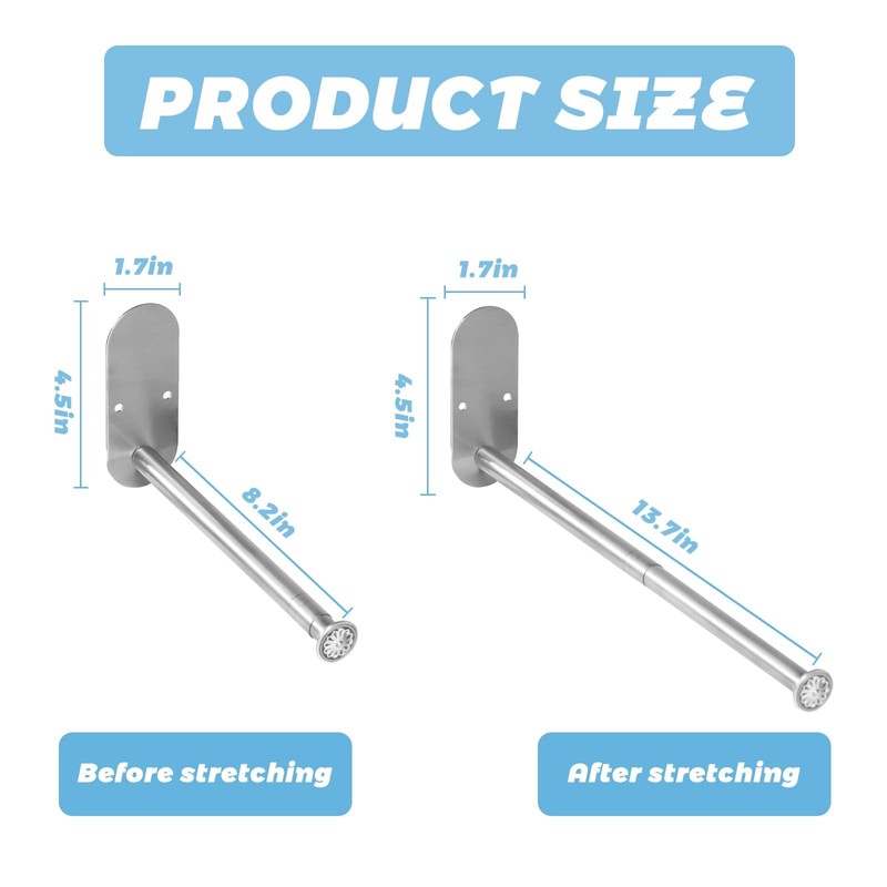 2-Section Stainless Steel Clothes Hanger Storage, Retractable Space Saving Clothes