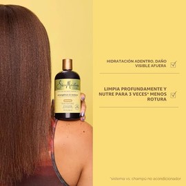Sheamoisture Champú Fortalecer y Restaurar para Cabello Dañado Aceite de ricino negro jamaicano 100% puro, limpia y nutre 13 oz