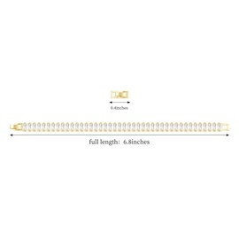 Fydesta 14K Gold Plated Tennis Bracelet for Women – Classic CZ Link Design, Fits 6.0"–7.2" Wrists – Stylish Sparkling Jewelry Gift, Timeless Tennis Bracelets for Women