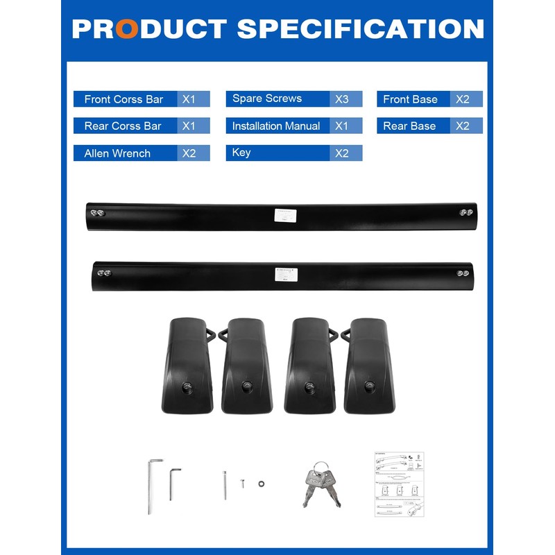 Roof Rack Cross Bars for Subaru Crosstrek Wilderness 2024-2026