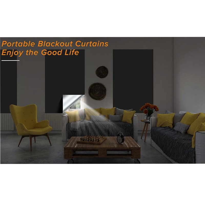 AIMALL 420D Silver Coated Blackout Curtains | Portable Full Blackout