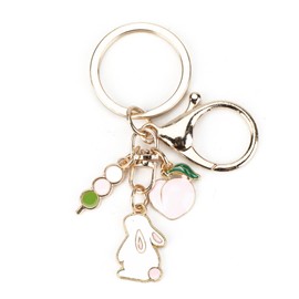 OBEISN Fashion Peach Rabbit Keyring For Women, Gift For Birthdays, Girlfriends And Couples. Great As A Small Gift, Birthday Gift For Women, Gift Ideas For Women, silver