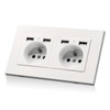 ARCELI Double USB Standard French Wall Socket (Max2.1A) 16A 110-250V