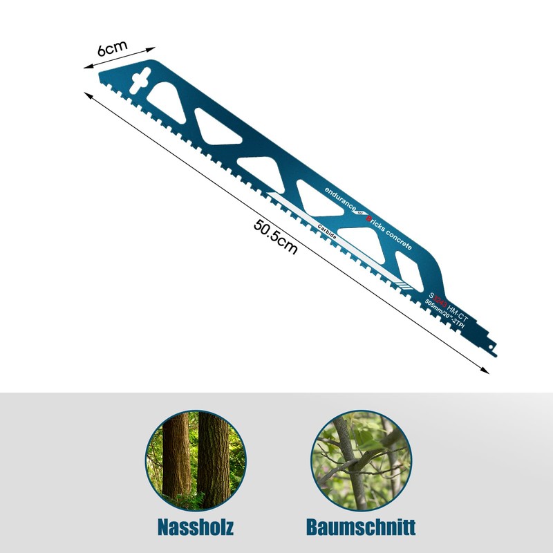 Aicoya Reciprocating Saw Blade Stone for Concrete Metal Wood 505